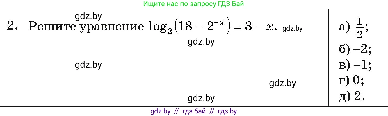 Алгебра, 11 класс Учебник, авторы: Арефьева Ирина Глебовна, Пирютко Ольга Николаевна, издательство Народная асвета, Минск, 2020, бирюзового цвета, страница 255, номер 2, Условие