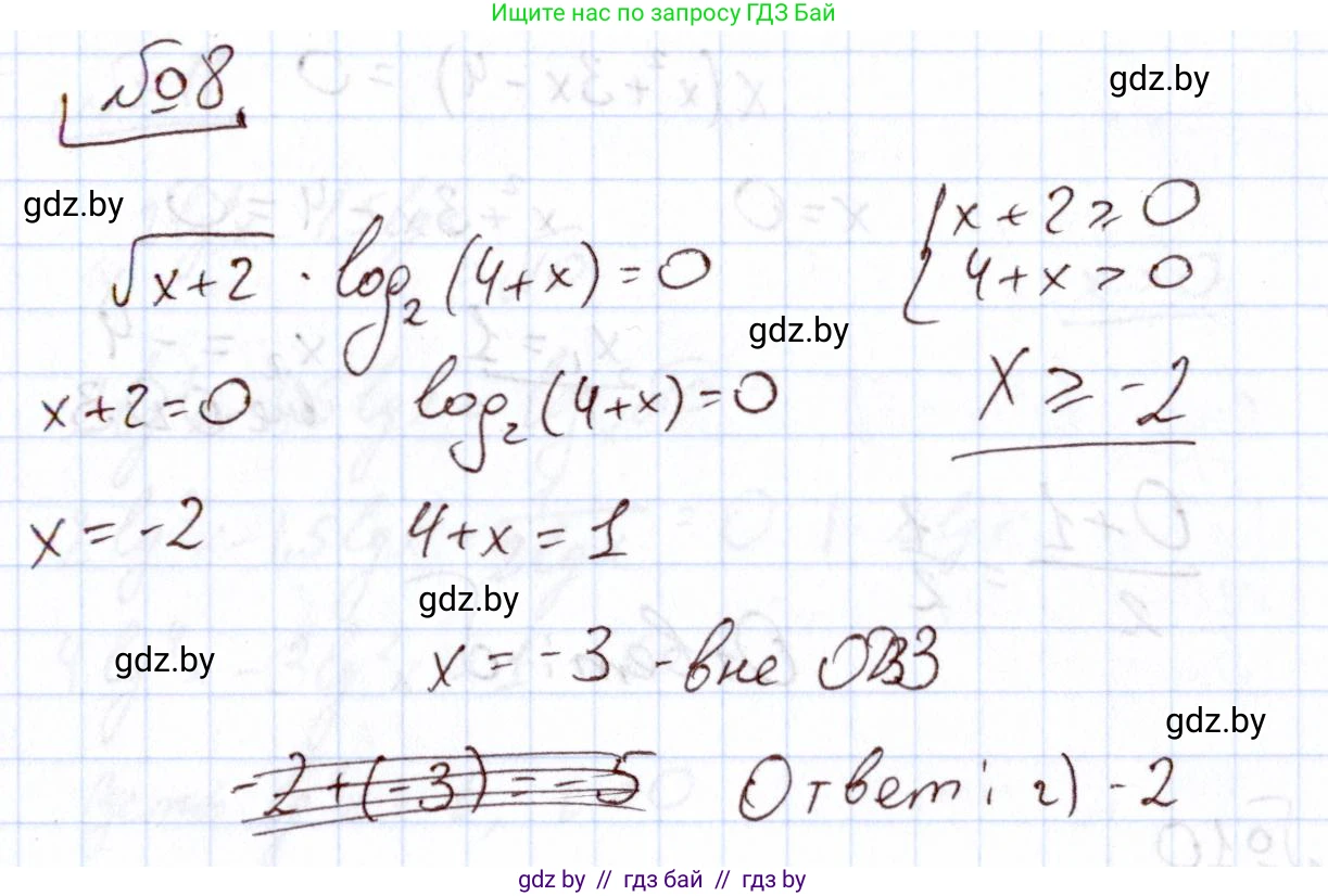 Алгебра, 11 класс Учебник, авторы: Арефьева Ирина Глебовна, Пирютко Ольга Николаевна, издательство Народная асвета, Минск, 2020, бирюзового цвета, страница 256, номер 8, Решение