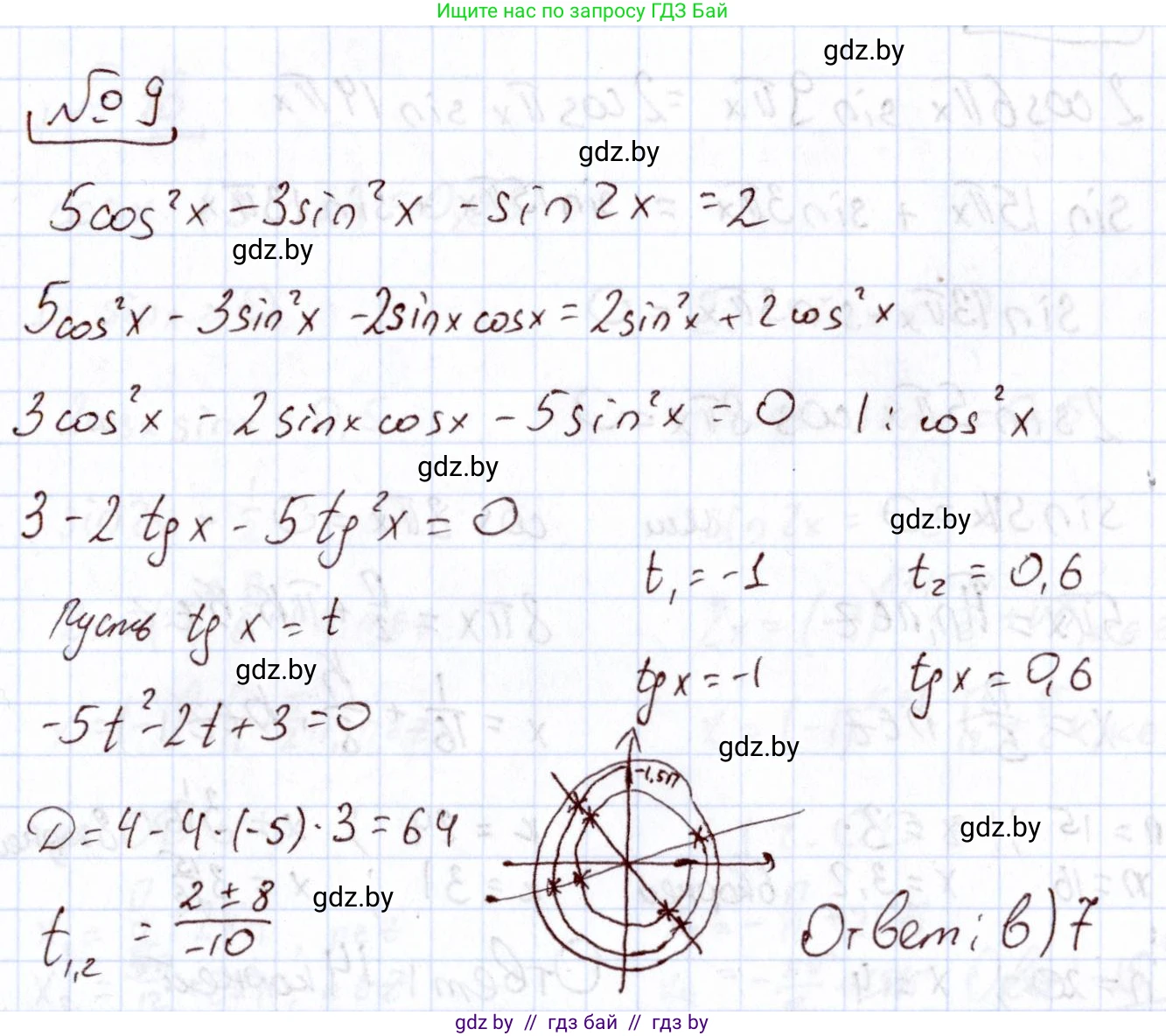 Алгебра, 11 класс Учебник, авторы: Арефьева Ирина Глебовна, Пирютко Ольга Николаевна, издательство Народная асвета, Минск, 2020, бирюзового цвета, страница 247, номер 9, Решение