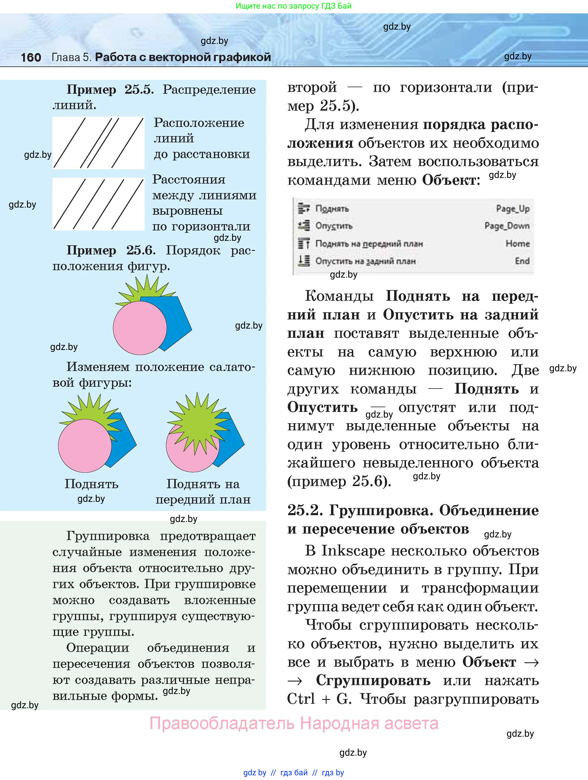 Информатика, 7 класс Учебник, авторы: Котов Владимир Михайлович, Лапо Анжелика Ивановна, Войтехович Елена Николаевна, издательство Народная асвета, Минск, 2017, страница 160